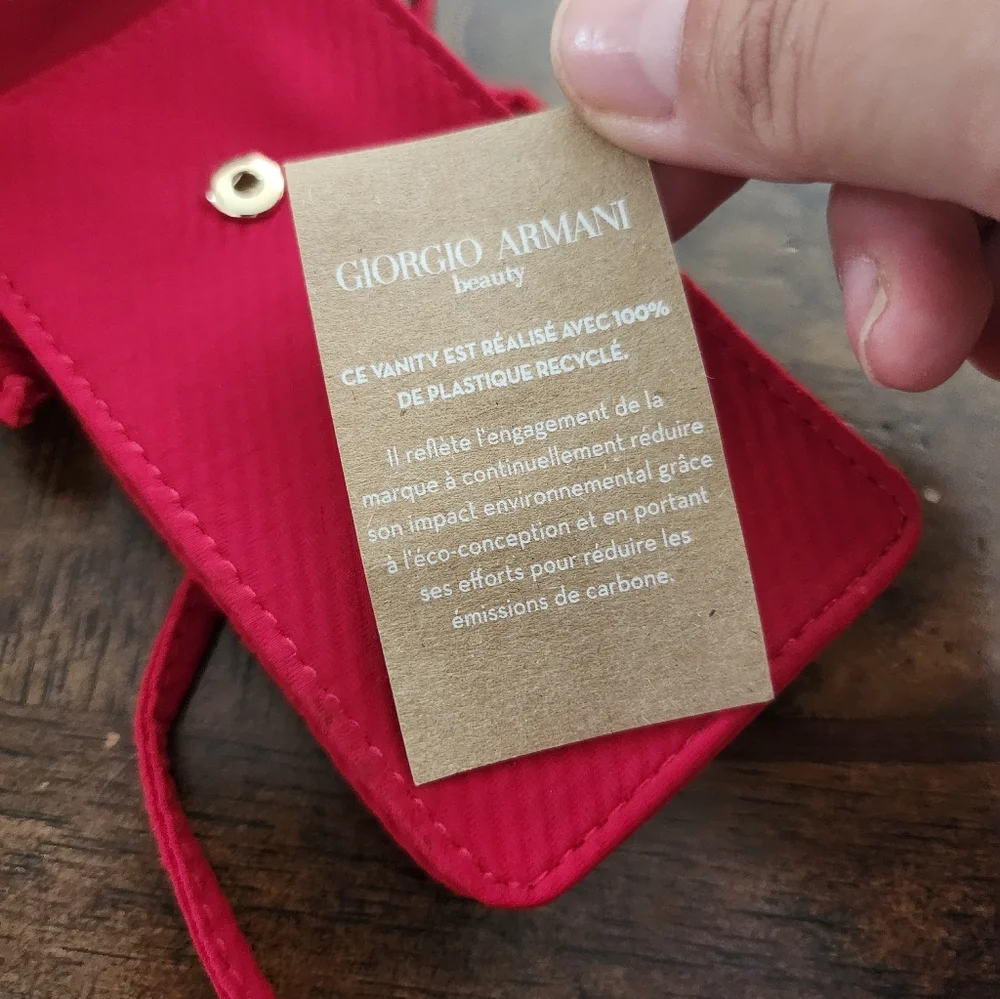 GIORGIO ARMANI Red SMALL Lipstick Cosmetic Pouch NEW